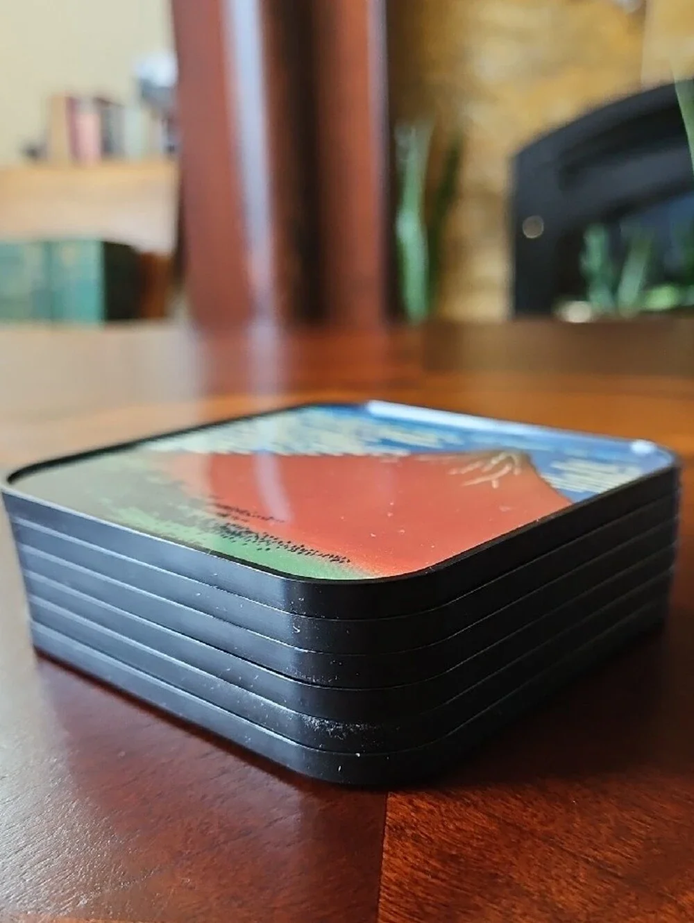 Vintage Japanese Ukiyo-e Art Coasters Set with Holder - Famous Woodblock Prints
